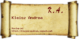 Kleisz Andrea névjegykártya