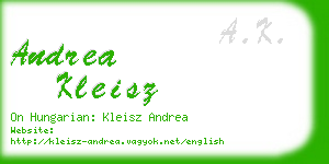 andrea kleisz business card